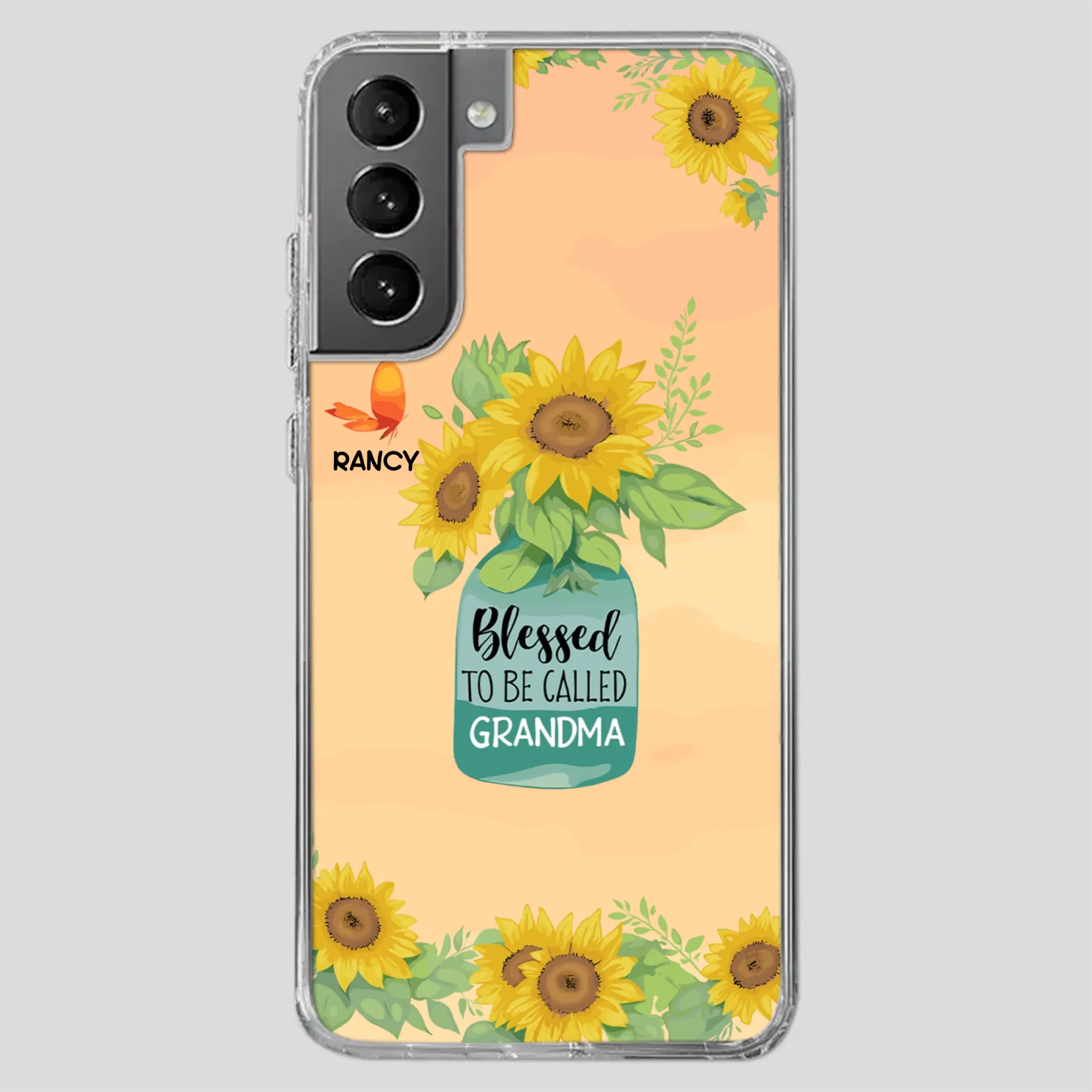 Blessed to Be Called Grandma – Sunflower and Butterfly Phone Case - 89Prints