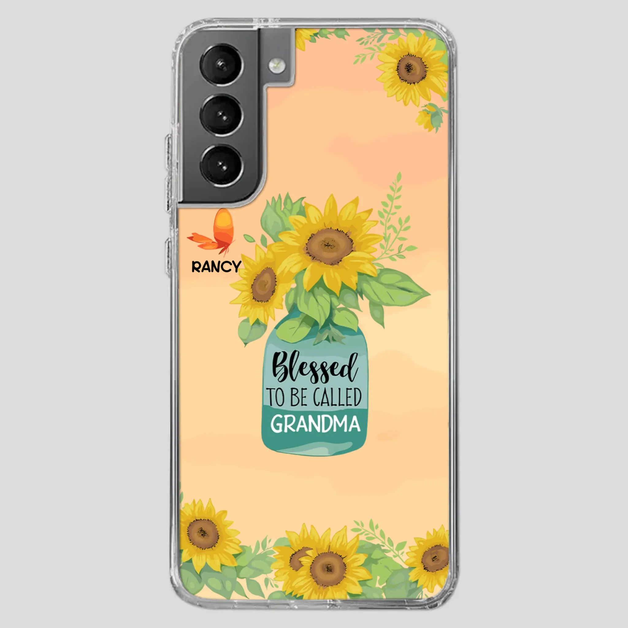 Blessed to Be Called Grandma – Sunflower and Butterfly Phone Case - 89Prints