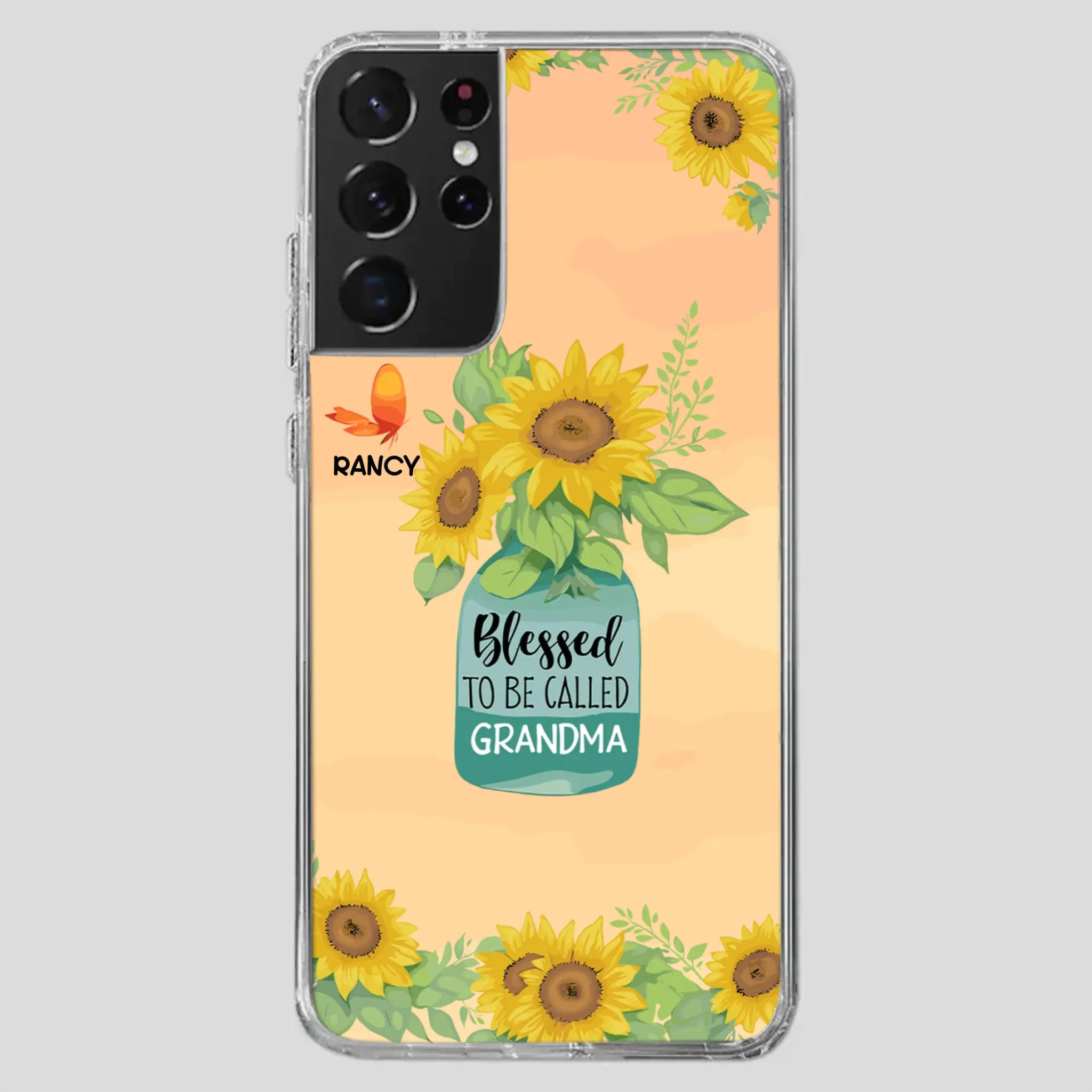 Blessed to Be Called Grandma – Sunflower and Butterfly Phone Case - 89Prints