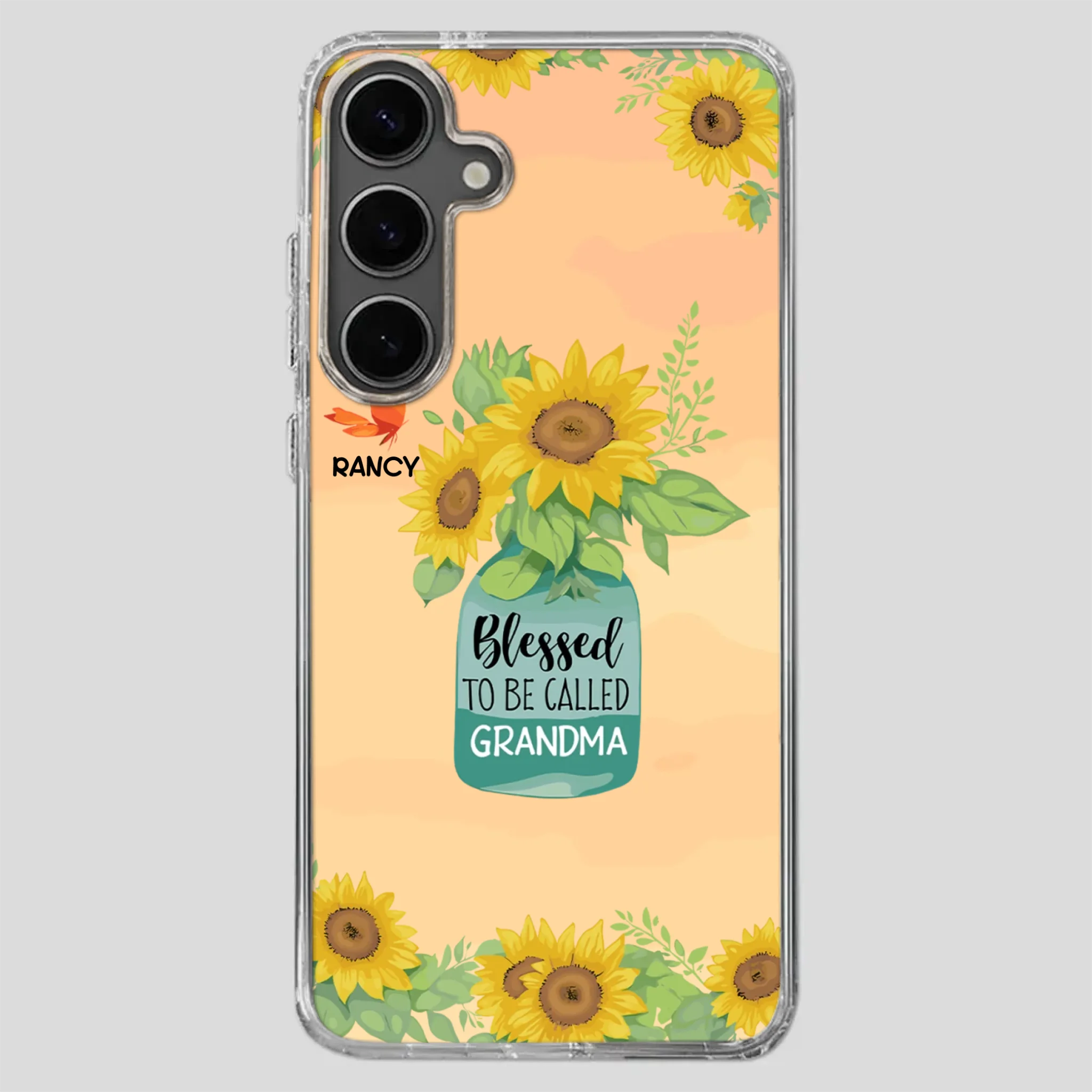 Blessed to Be Called Grandma – Sunflower and Butterfly Phone Case - 89Prints