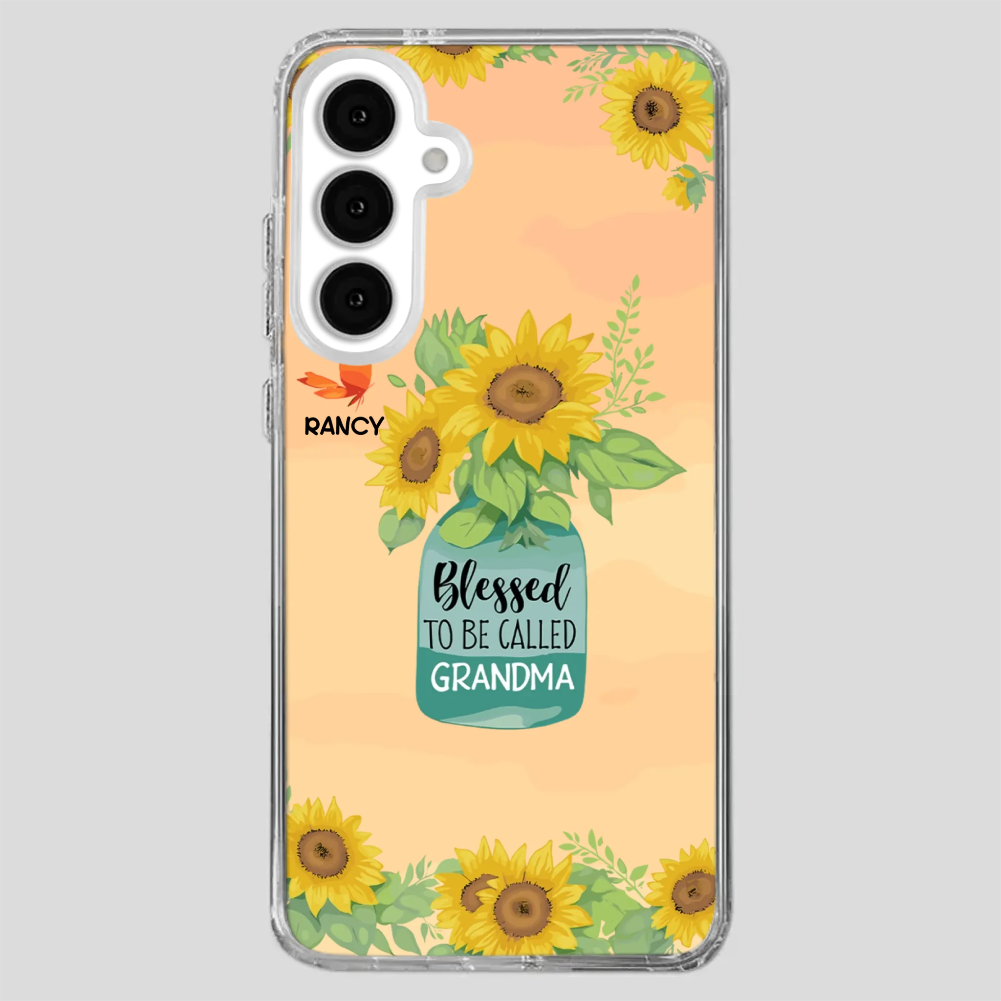 Blessed to Be Called Grandma – Sunflower and Butterfly Phone Case - 89Prints