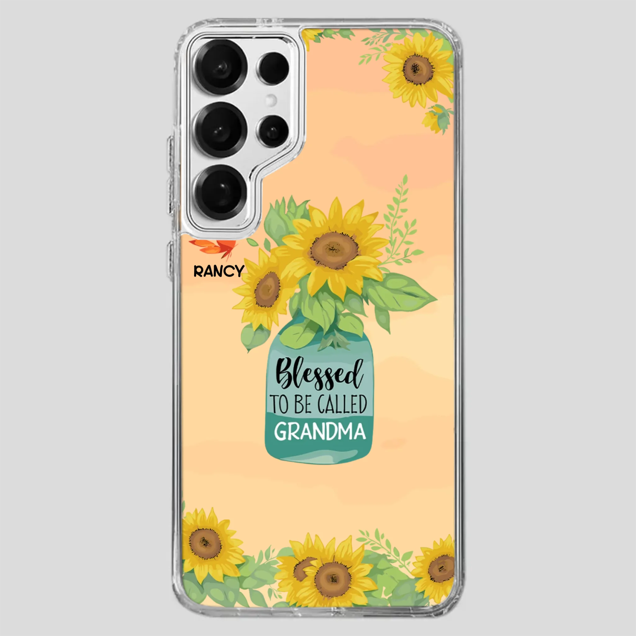 Blessed to Be Called Grandma – Sunflower and Butterfly Phone Case - 89Prints