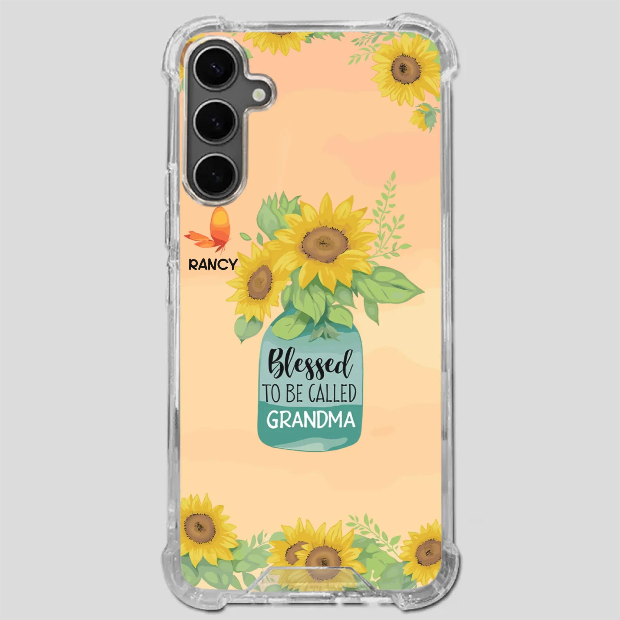 Blessed to Be Called Grandma – Sunflower and Butterfly Phone Case - 89Prints