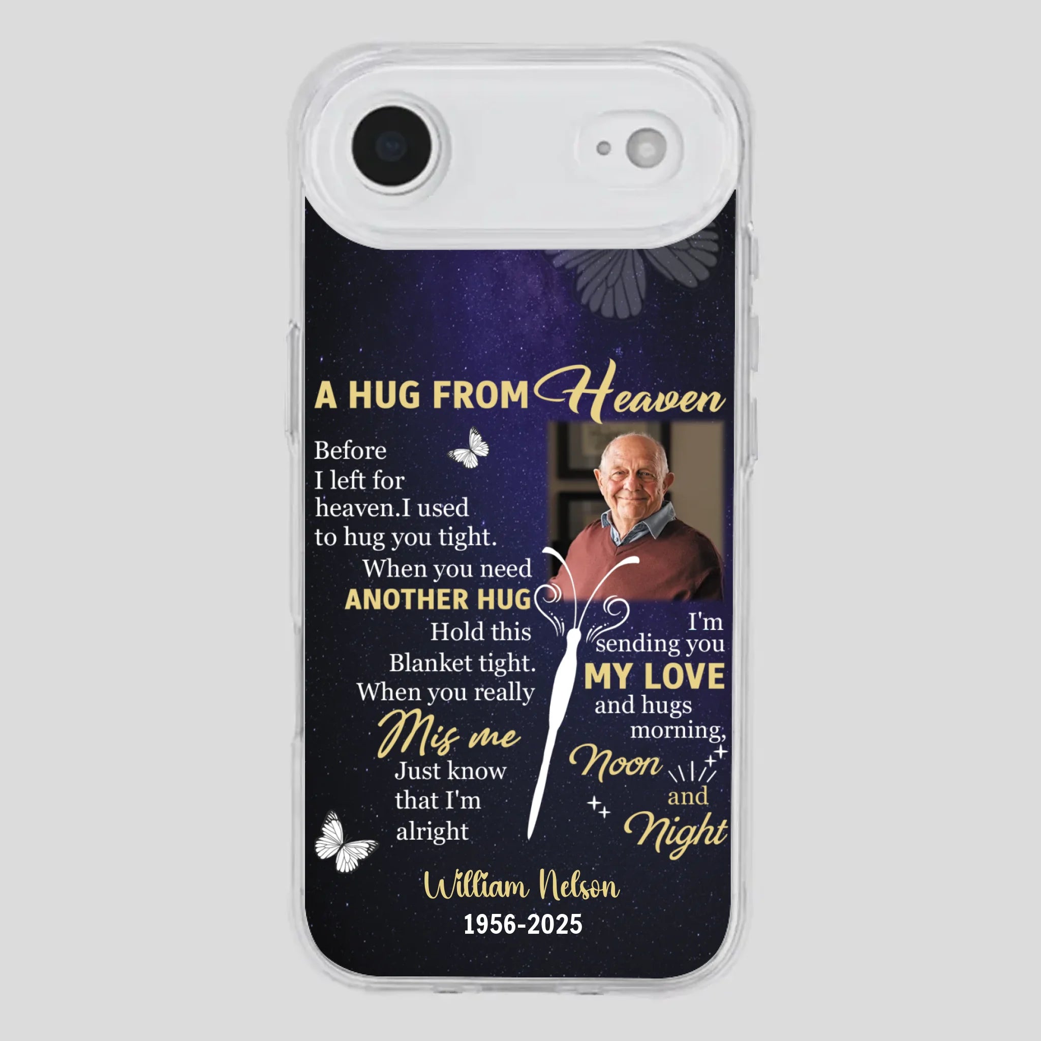 Heavenly Hug Grandpa Case – Personalized Memorial Gift Under the Night Sky - 89Prints