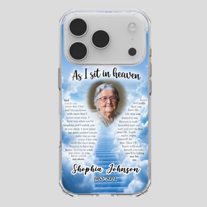 Personalized Grandpa “As I Sit In Heaven” Phone Case – A Hug From Above - 89Prints