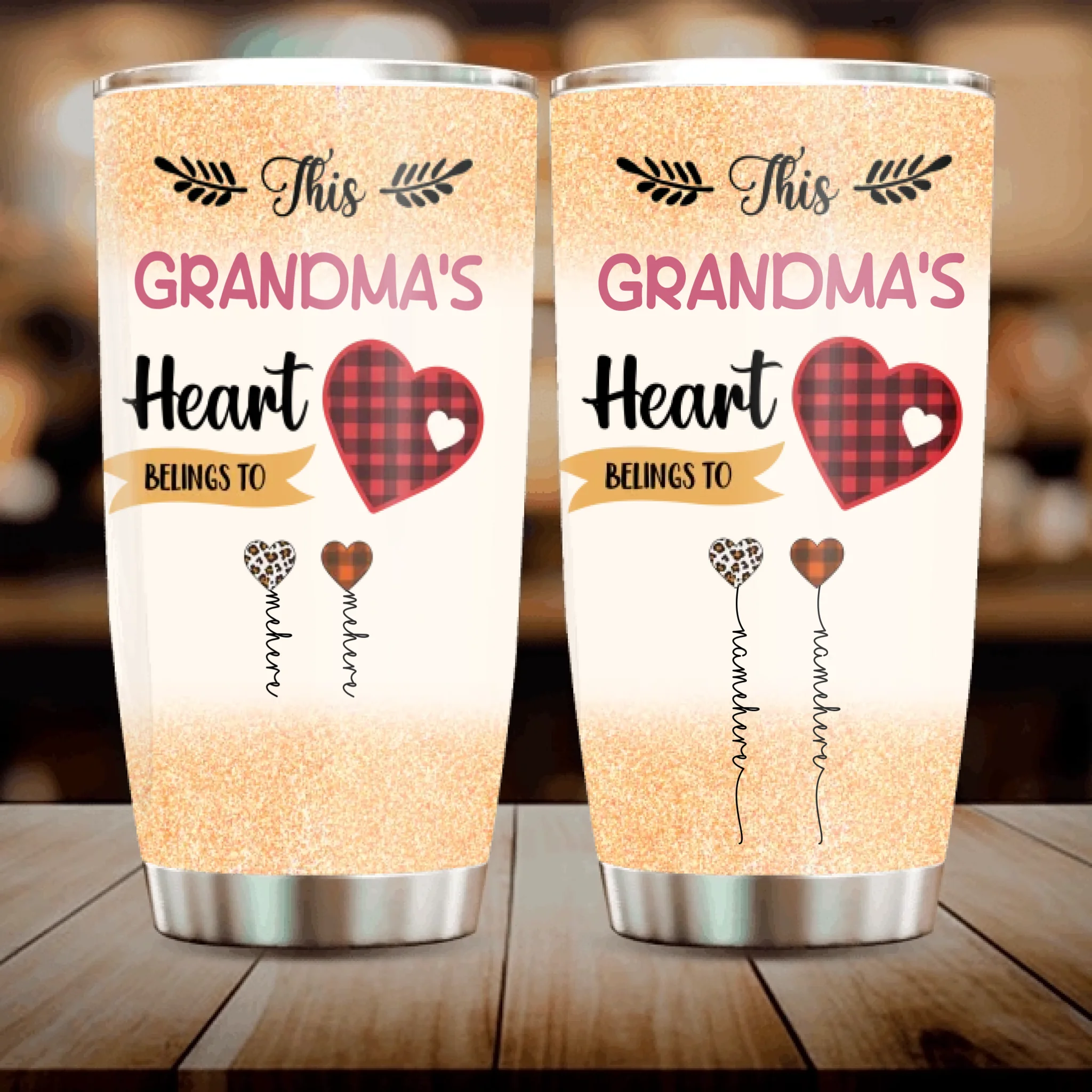 Personalized Nana Tumbler – This Nana’s Heart Belongs To Her Grandkids - 89Prints