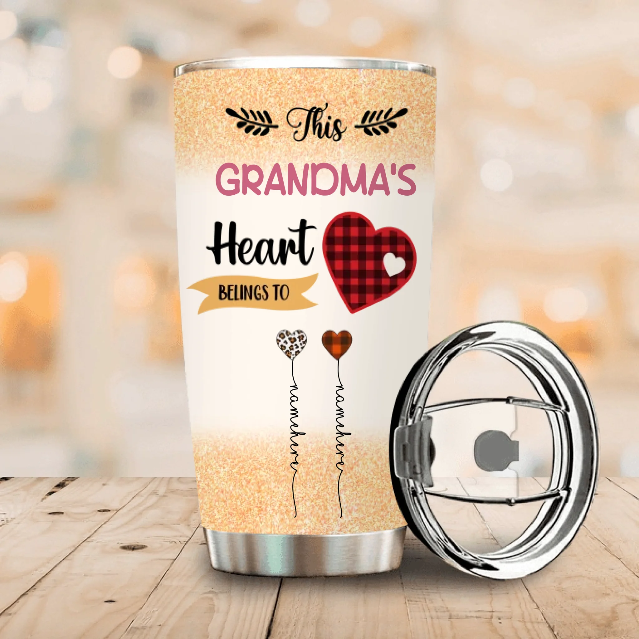 Personalized Nana Tumbler – This Nana’s Heart Belongs To Her Grandkids - 89Prints