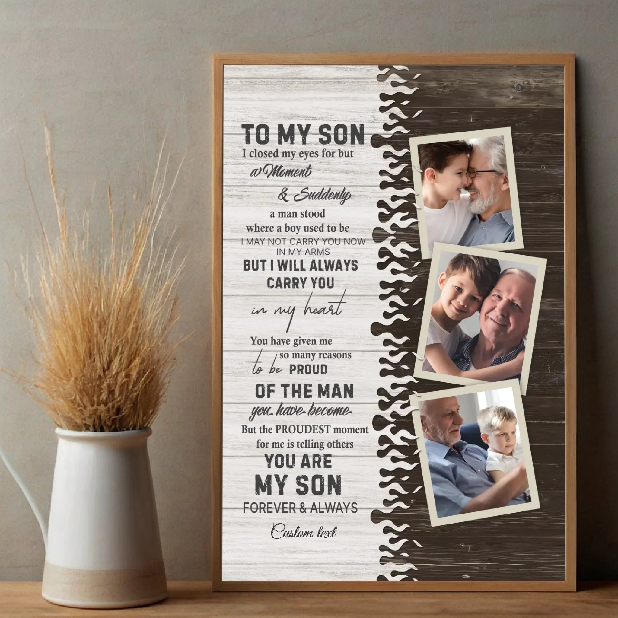 Heartwarming Custom Gift for Your Son – Made with Love - 89Prints