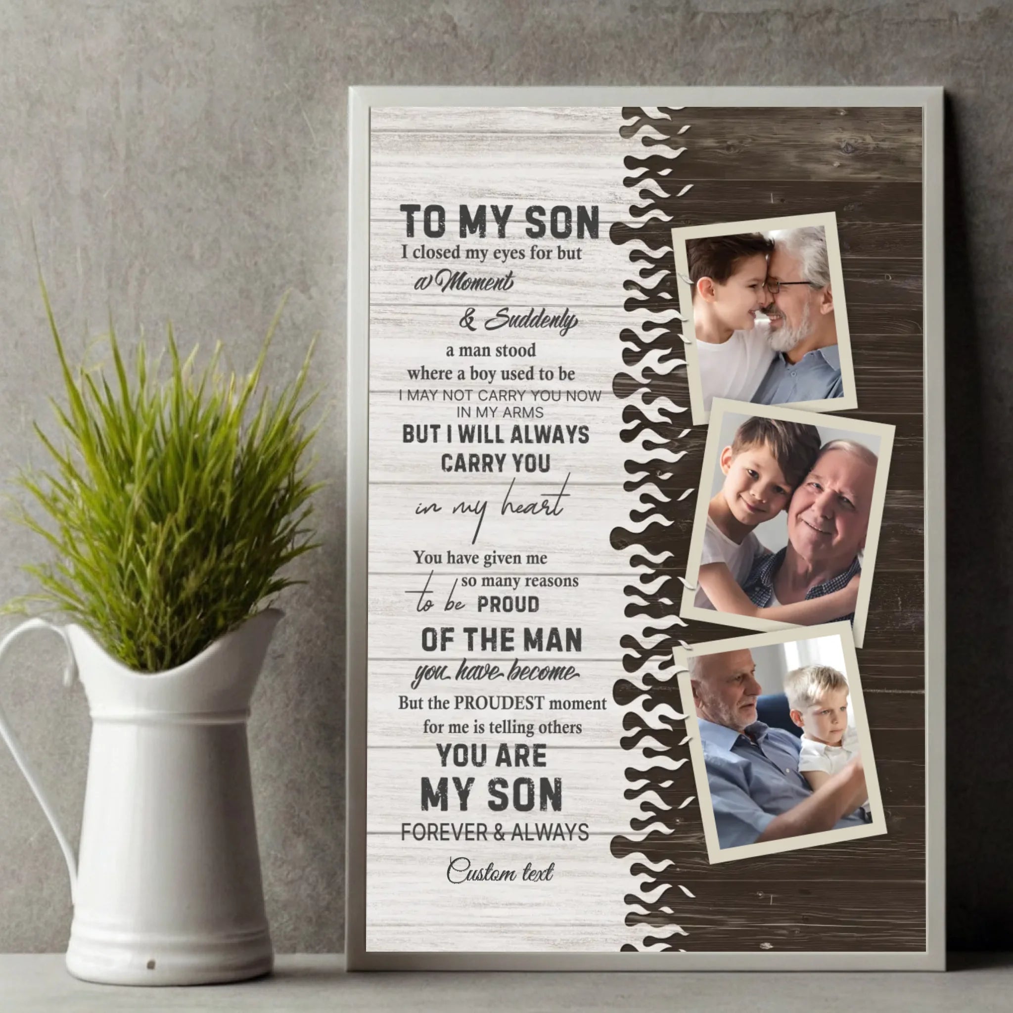 Heartwarming Custom Gift for Your Son – Made with Love - 89Prints