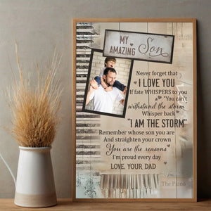 Empowering Personalized Poster for Your Son – Strength, Courage & Love - 89Prints