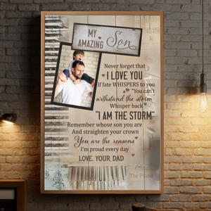 Empowering Personalized Poster for Your Son – Strength, Courage & Love - 89Prints