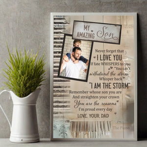 Empowering Personalized Poster for Your Son – Strength, Courage & Love - 89Prints