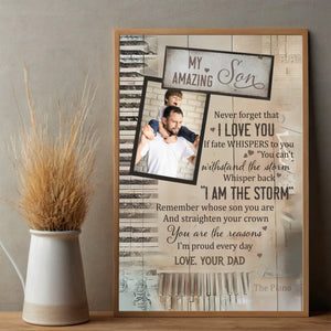 Empowering Personalized Poster for Your Son – Strength, Courage & Love - 89Prints