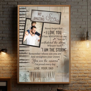 Empowering Personalized Poster for Your Son – Strength, Courage & Love - 89Prints
