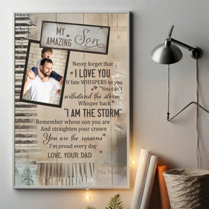 Empowering Personalized Poster for Your Son – Strength, Courage & Love - 89Prints