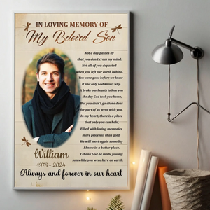 Touching Memorial Poster for Your Beloved Son – A Heartfelt Tribute - 89Prints