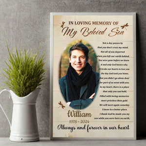 Touching Memorial Poster for Your Beloved Son – A Heartfelt Tribute - 89Prints