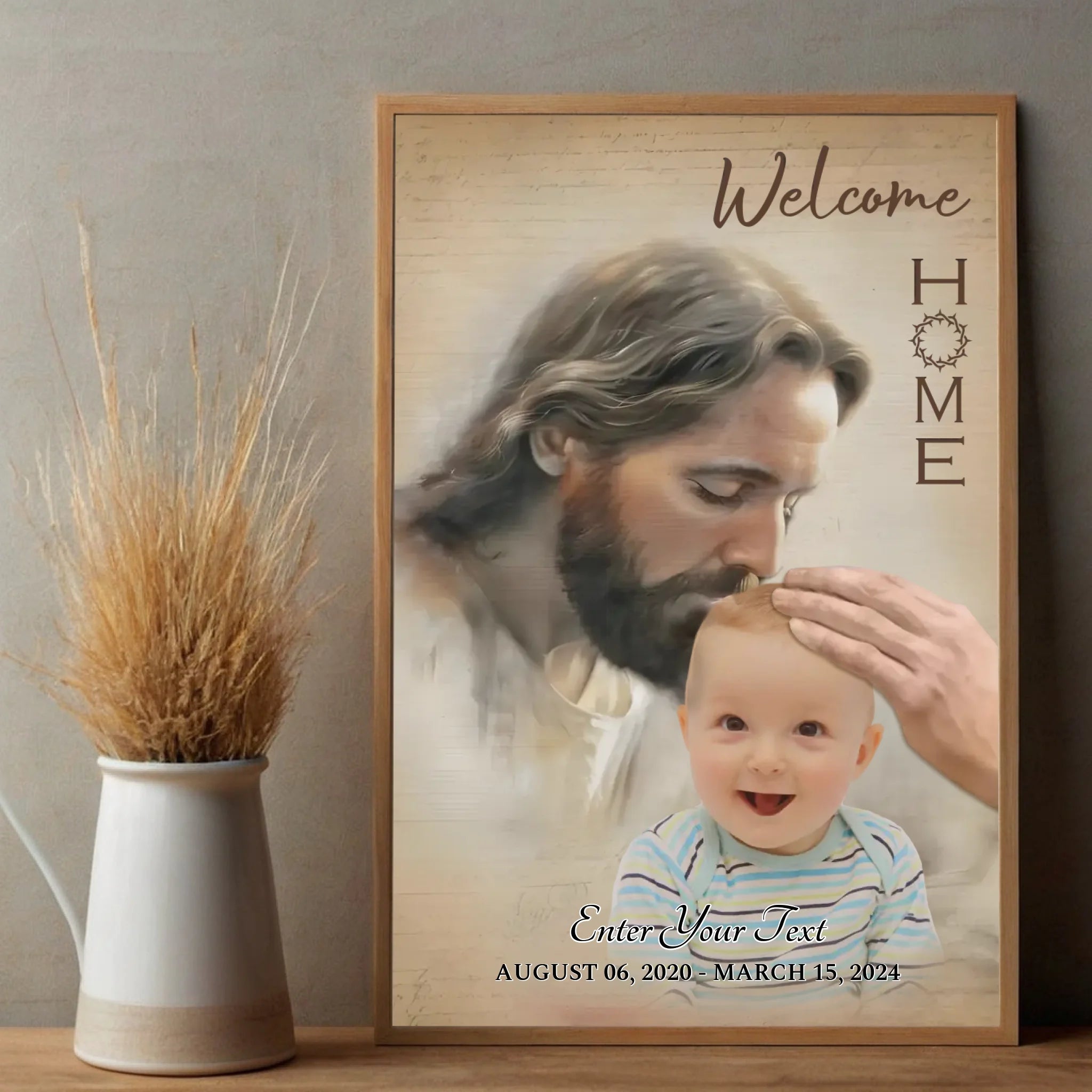 Customized Memorial Poster for Your Son – A Divine Embrace: 'Welcome Home' Memorial Poster- 89Prints