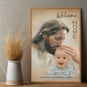 Customized Memorial Poster for Your Son – A Divine Embrace: 'Welcome Home' Memorial Poster- 89Prints