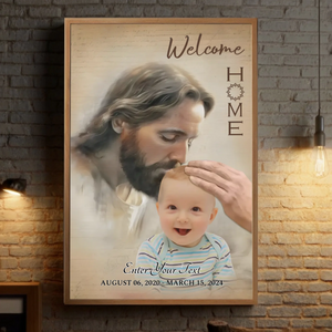 Customized Memorial Poster for Your Son – A Divine Embrace: 'Welcome Home' Memorial Poster- 89Prints