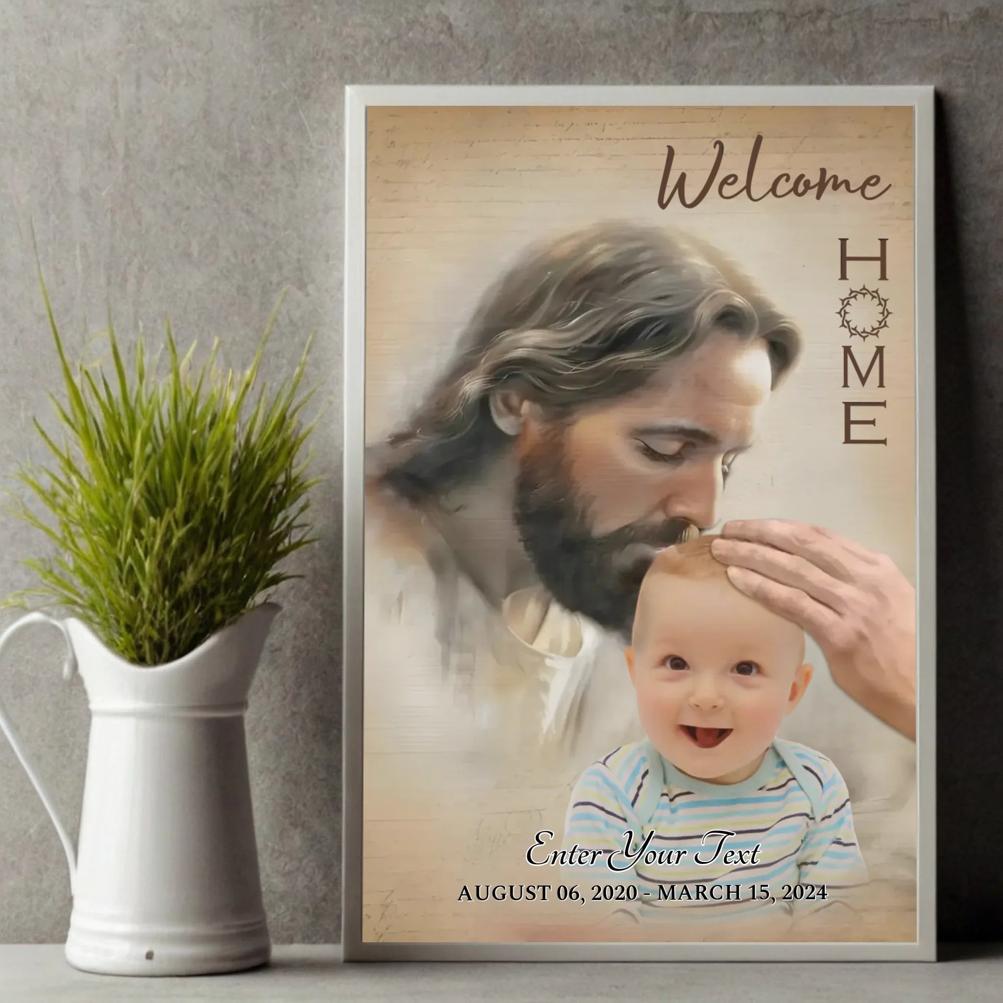 Customized Memorial Poster for Your Son – A Divine Embrace: 'Welcome Home' Memorial Poster- 89Prints