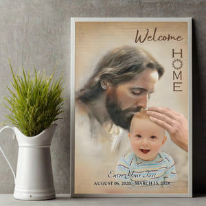 Customized Memorial Poster for Your Son – A Divine Embrace: 'Welcome Home' Memorial Poster- 89Prints