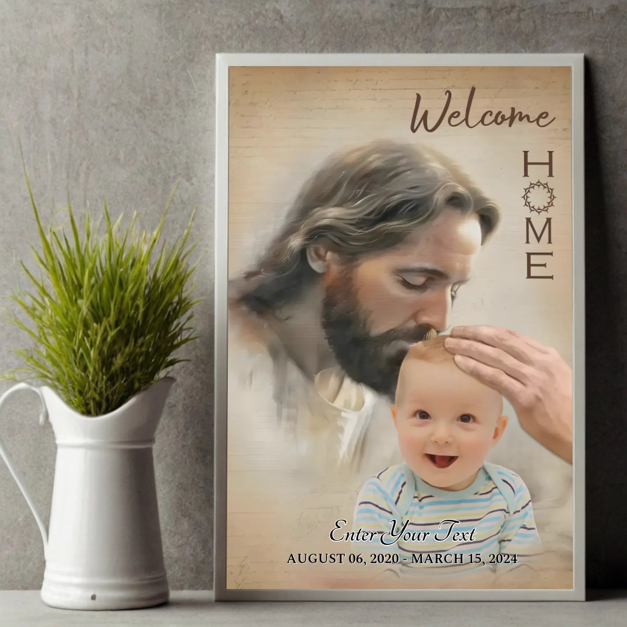 Customized Memorial Poster for Your Son – A Divine Embrace: 'Welcome Home' Memorial Poster- 89Prints