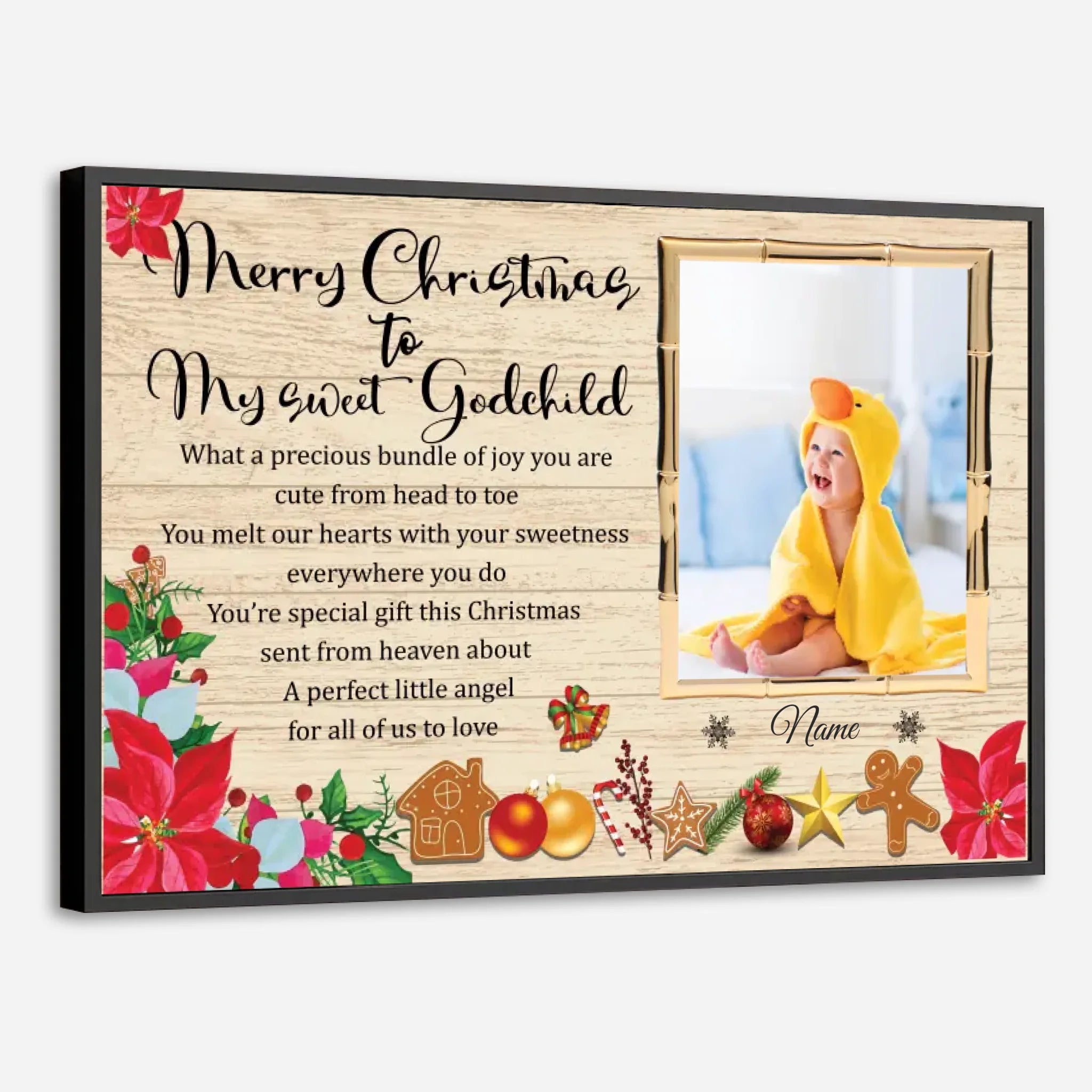 Customizable Christmas Poster for Your Sweet Godchild – A Precious Keepsake - 89prints