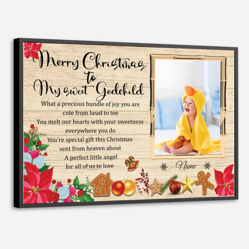 Customizable Christmas Poster for Your Sweet Godchild – A Precious Keepsake - 89prints