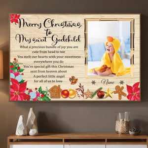 Customizable Christmas Poster for Your Sweet Godchild – A Precious Keepsake - 89prints