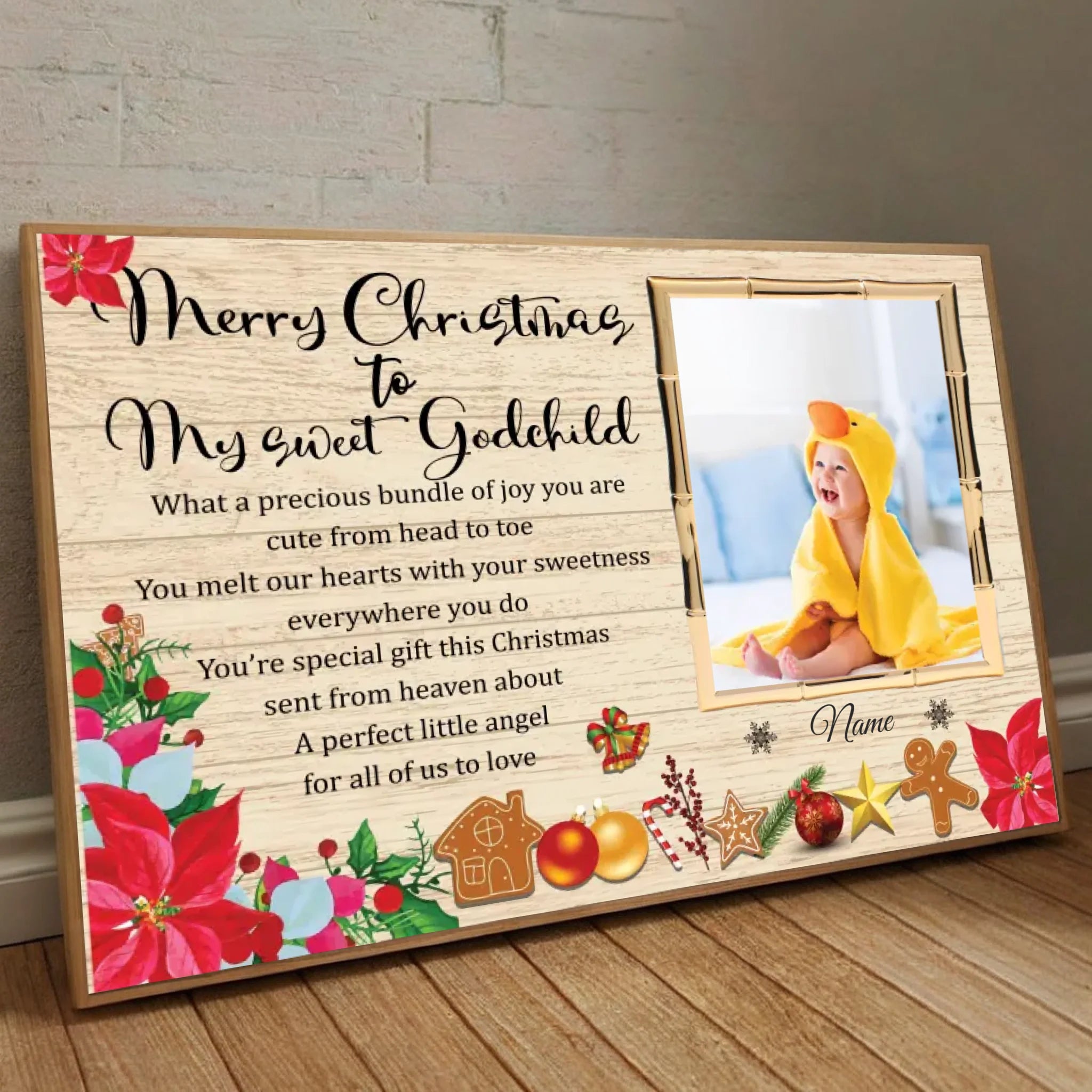 Customizable Christmas Poster for Your Sweet Godchild – A Precious Keepsake - 89prints