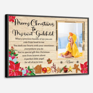 Customizable Christmas Poster for Your Sweet Godchild – A Precious Keepsake - 89prints