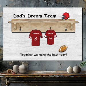 Dad's Dream Team - Canvas Art for Custom Soccer Jerseys #1 Quality at 89Prints