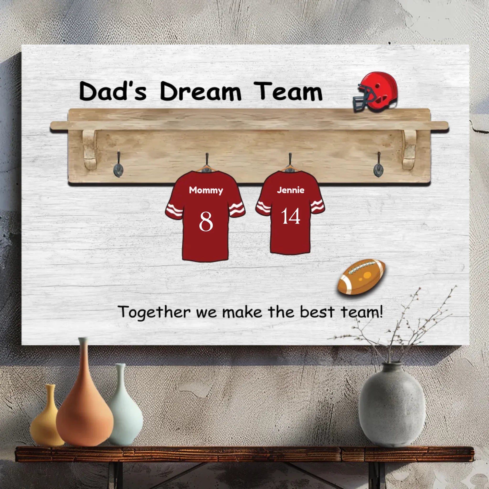 Dad's Dream Team - Canvas Art for Custom Soccer Jerseys #1 Quality at 89Prints