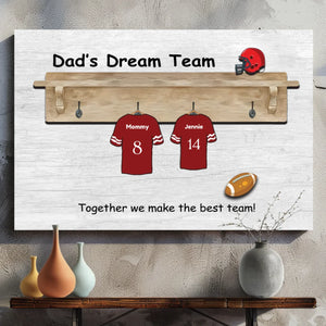 Dad's Dream Team - Canvas Art for Custom Soccer Jerseys #1 Quality at 89Prints