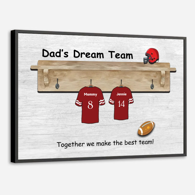 Dads Dream Team Custom Soccer Jersey Poster from 89Prints