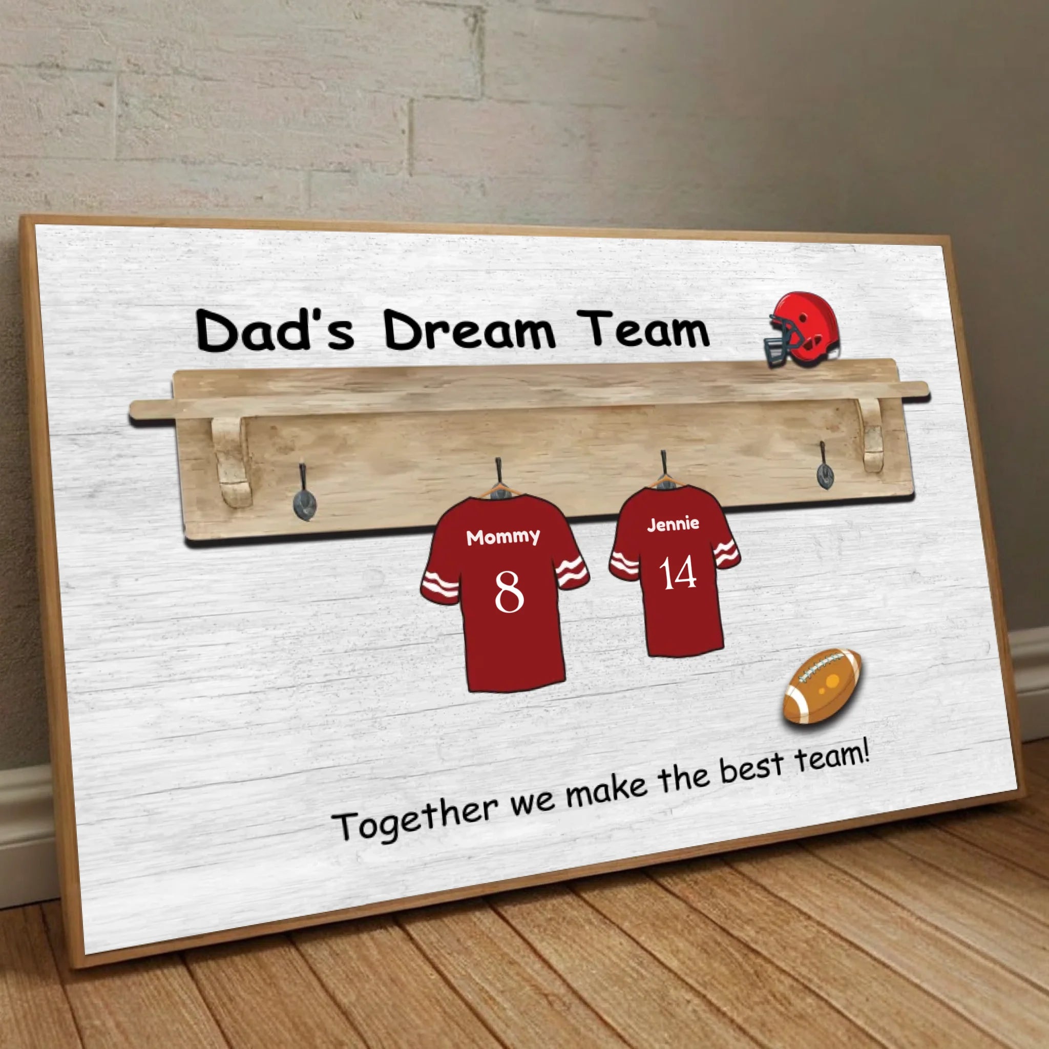 Dads Dream Team Custom Soccer Jersey Poster from 89Prints