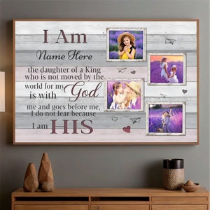 I Am His – Christian Poster for Daughter with Custom Name & Photos - 89Prints
