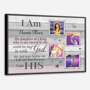 I Am His – Christian Poster for Daughter with Custom Name & Photos - 89Prints