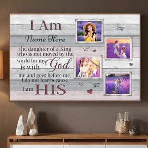 I Am His – Christian Poster for Daughter with Custom Name & Photos - 89Prints