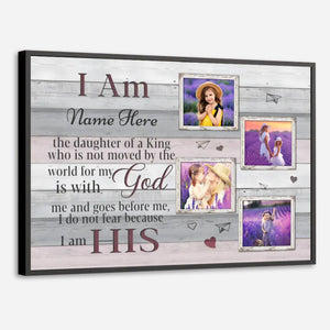 I Am His – Christian Poster for Daughter with Custom Name & Photos - 89Prints