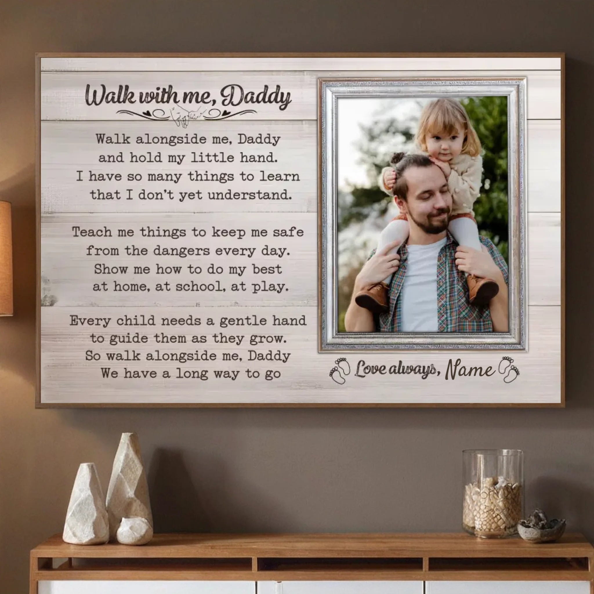 Personalized Father & Daughter Poem Poster – Walk With Me, Daddy - 89Prints