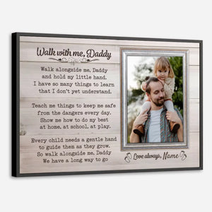 Personalized Father & Daughter Poem Poster – Walk With Me, Daddy - 89Prints