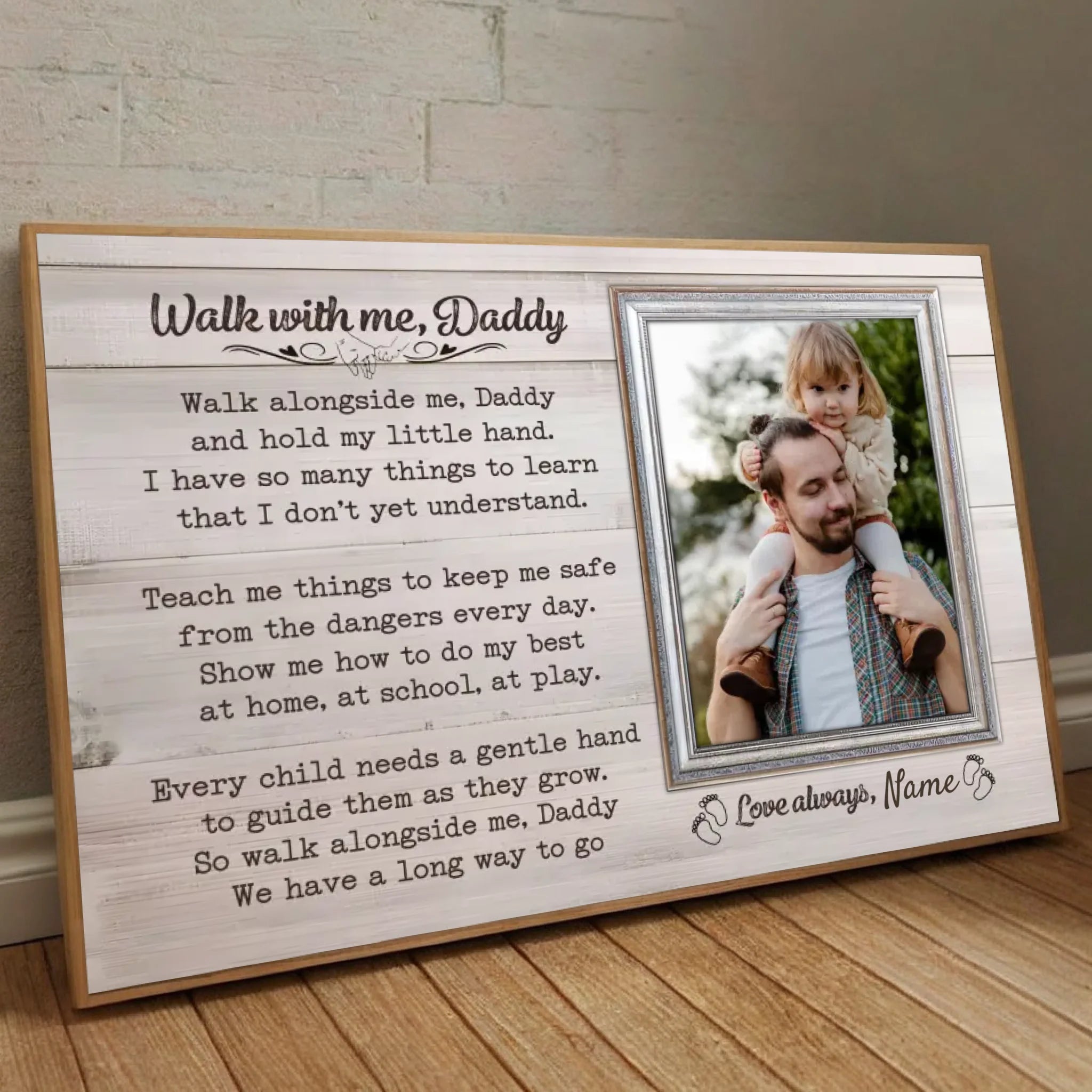 Personalized Father & Daughter Poem Poster – Walk With Me, Daddy - 89Prints