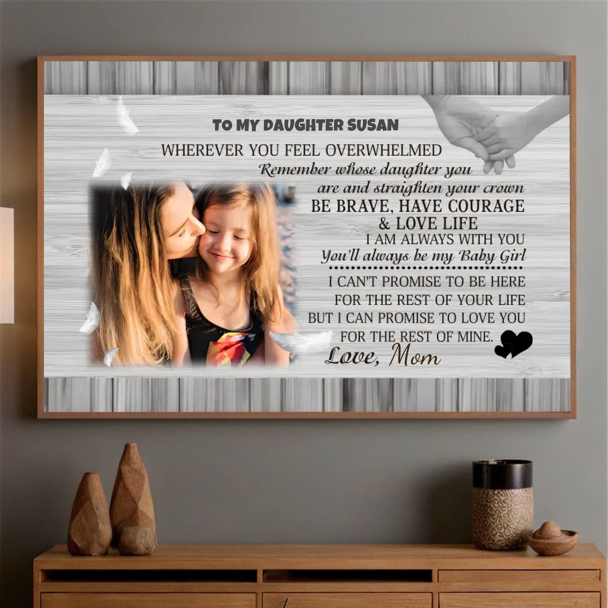 Personalized Poster from Mom to Daughter – Be Brave, Love Life - 89Prints