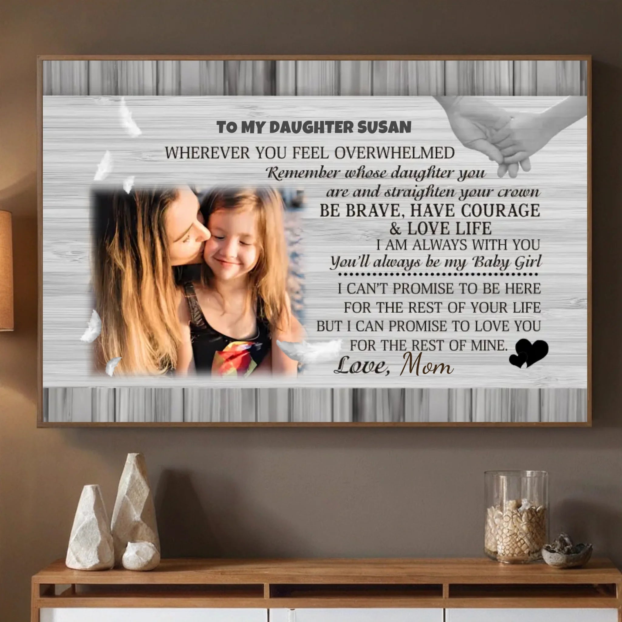 Personalized Poster from Mom to Daughter – Be Brave, Love Life - 89Prints