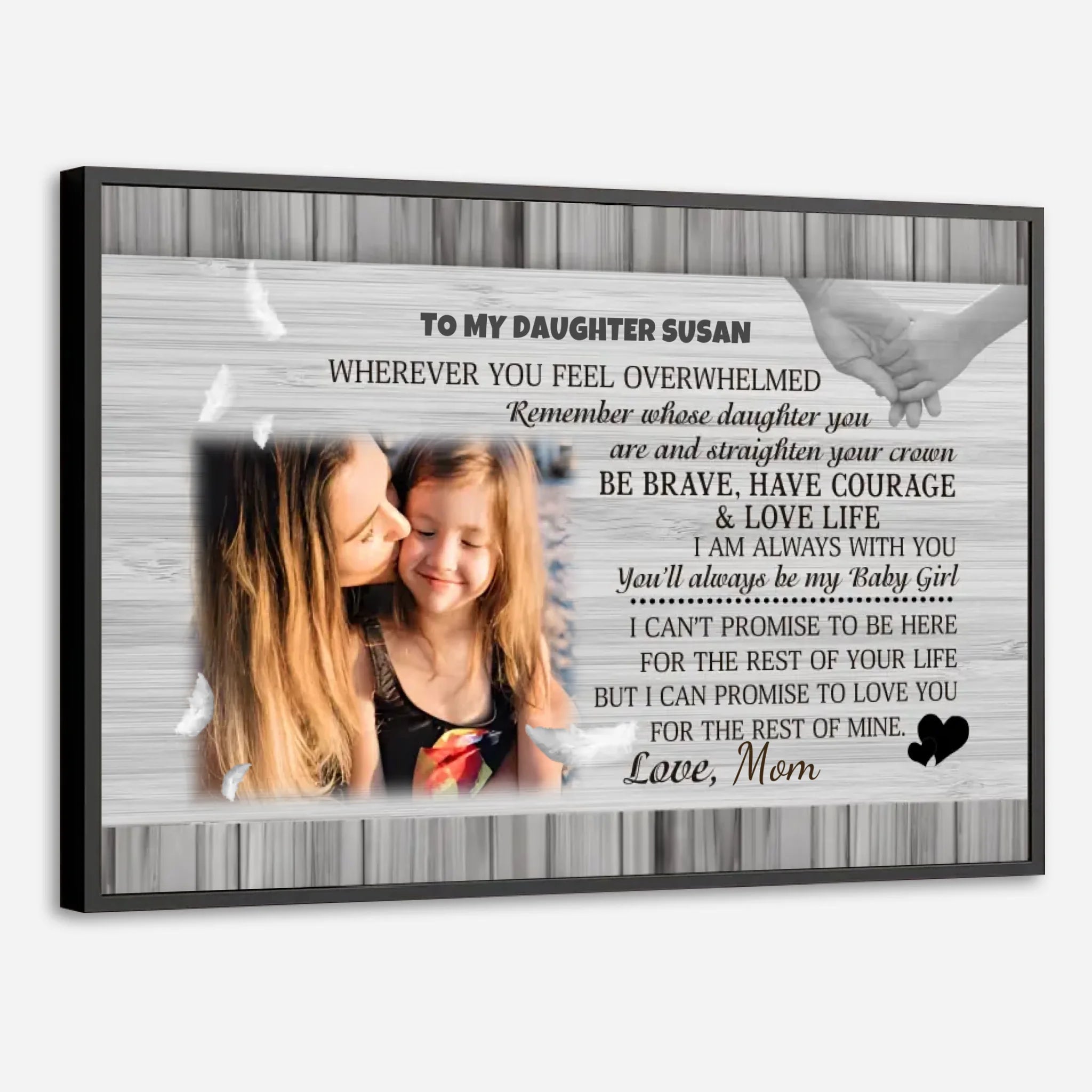 Personalized Poster from Mom to Daughter – Be Brave, Love Life - 89Prints