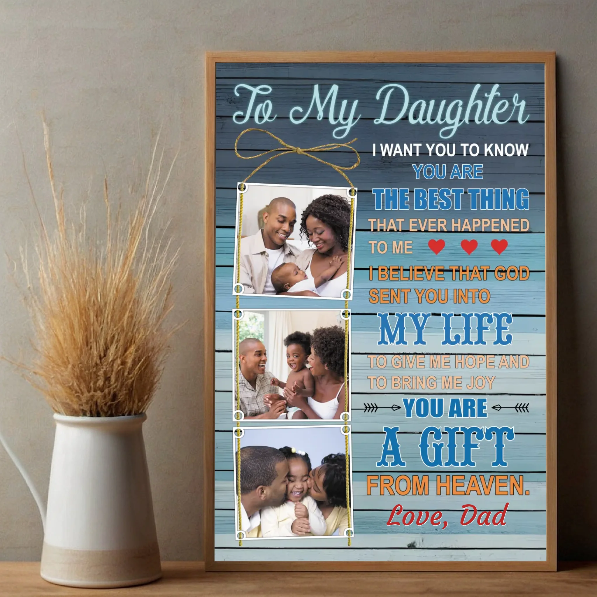 Custom Father Daughter Poster – A Heartfelt Message for Your Girl - 89Prints