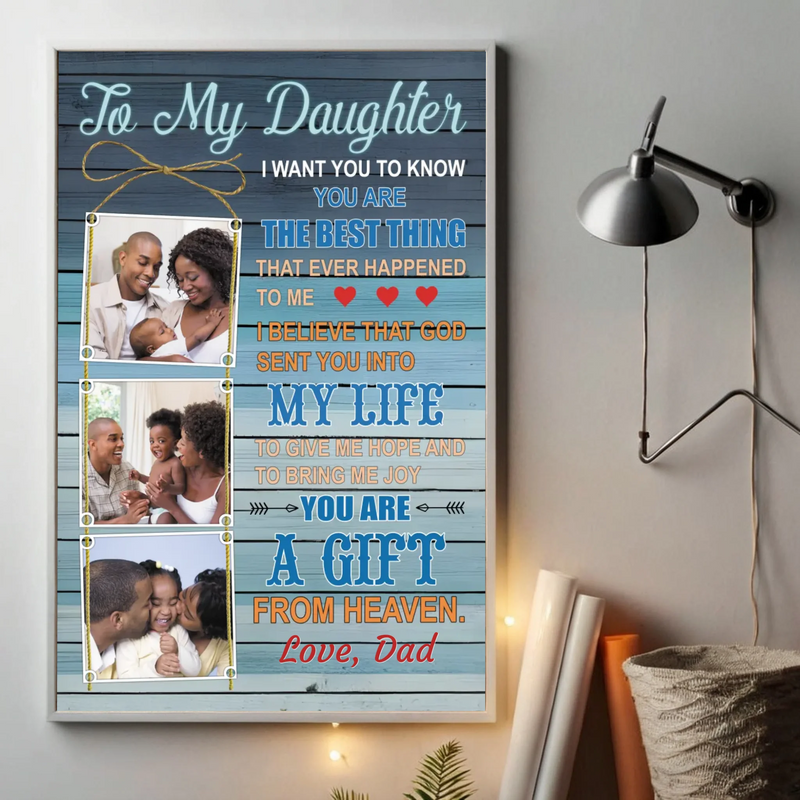Custom Father Daughter Poster – A Heartfelt Message for Your Girl - 89Prints