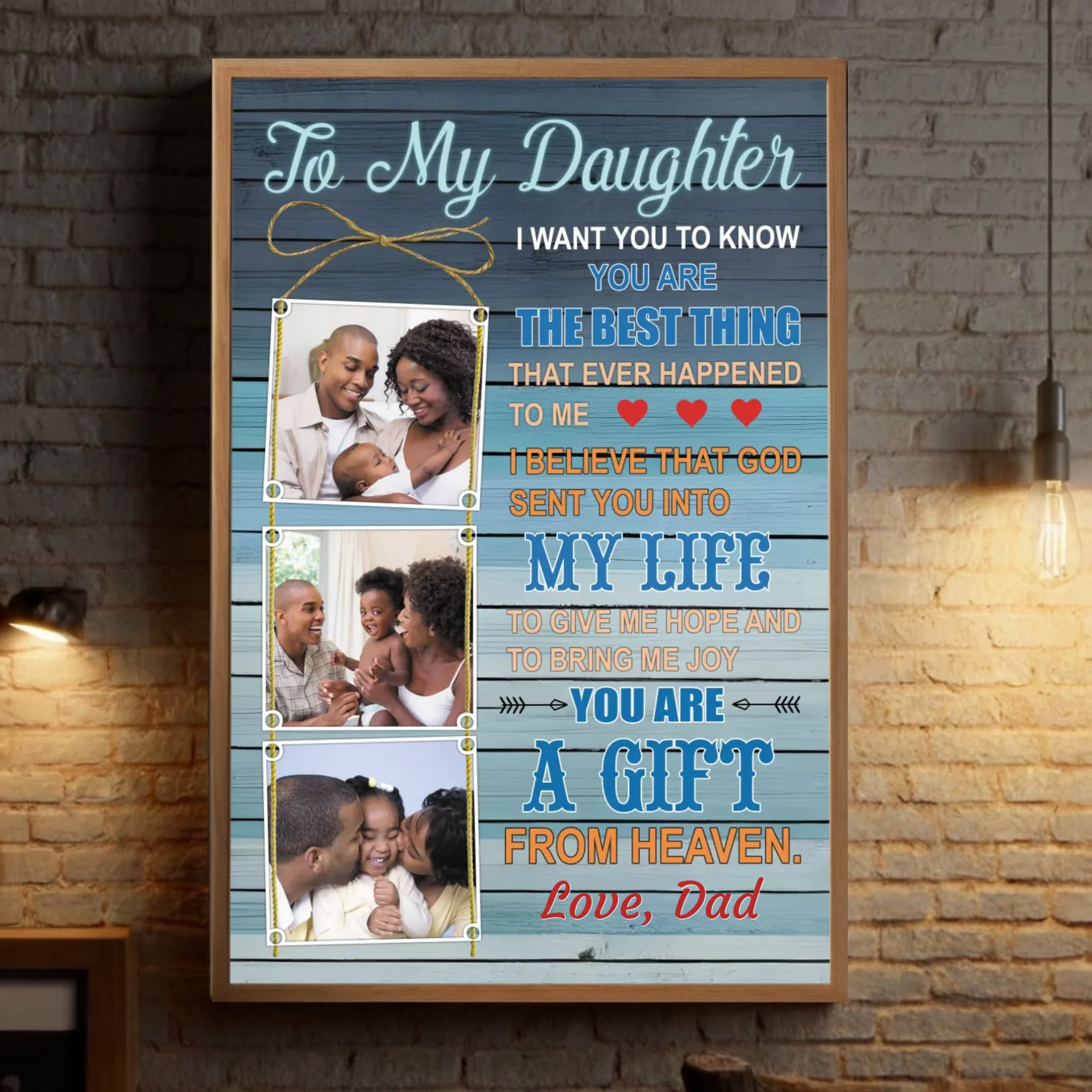 Custom Father Daughter Poster – A Heartfelt Message for Your Girl - 89Prints